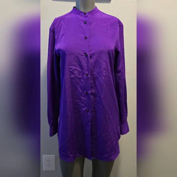 Size XS Jewel Purple Longsleeve Blouse - Picture 2 of 8
